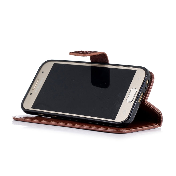 Plum Blossom Pattern Diamond Encrusted Leather Case for Galaxy A3 (2017) / A320 with Holder & Card Slots