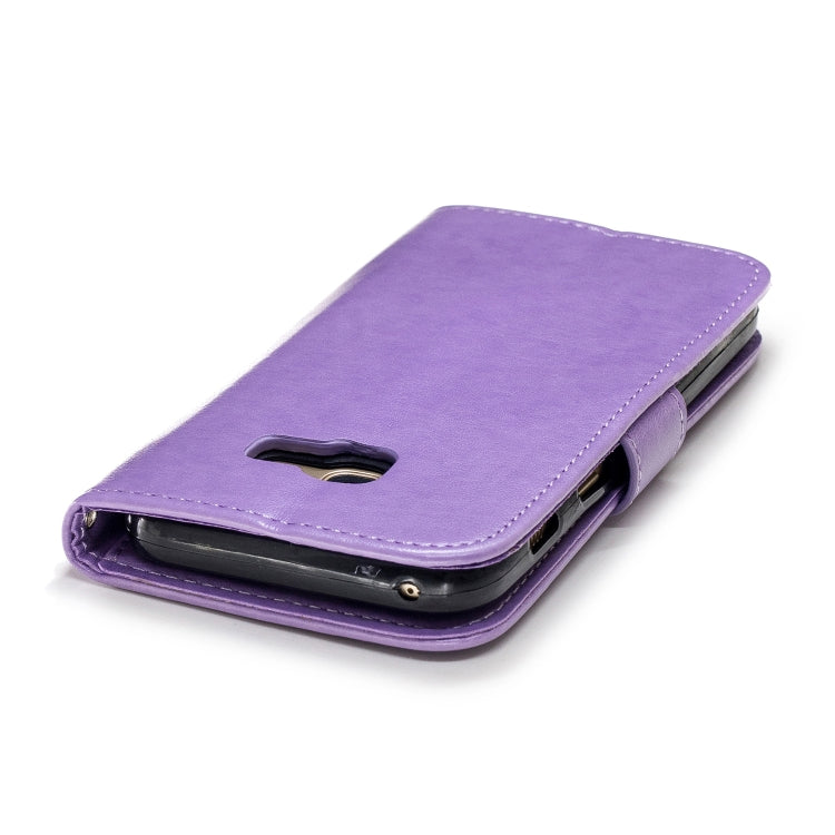 Plum Blossom Pattern Diamond Encrusted Leather Case for Galaxy A3 (2017) / A320 with Holder & Card Slots