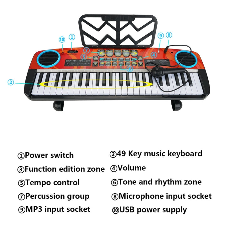 MoFun 4901A Electronic Piano 49-Keys Multi-Mode Musical Toys