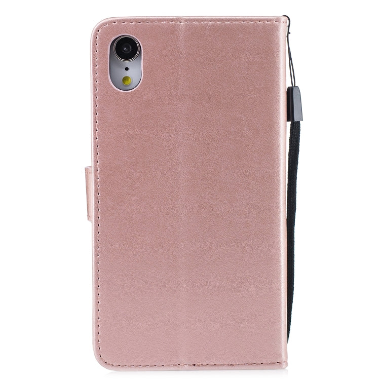 For iPhone XR Plum Blossom Pattern Diamond Encrusted Leather Case  with Holder & Card Slots