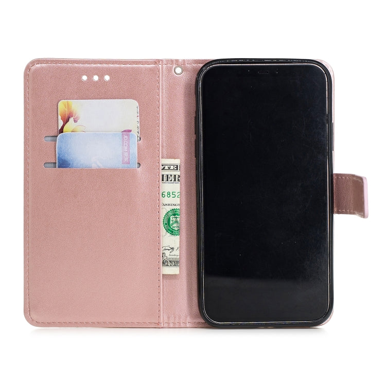 For iPhone XR Plum Blossom Pattern Diamond Encrusted Leather Case  with Holder & Card Slots