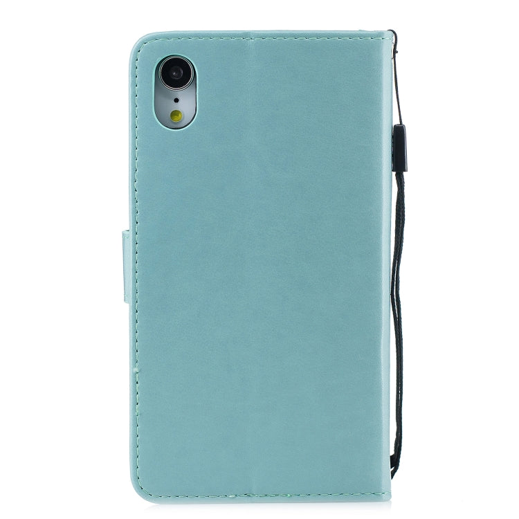 For iPhone XR Plum Blossom Pattern Diamond Encrusted Leather Case  with Holder & Card Slots