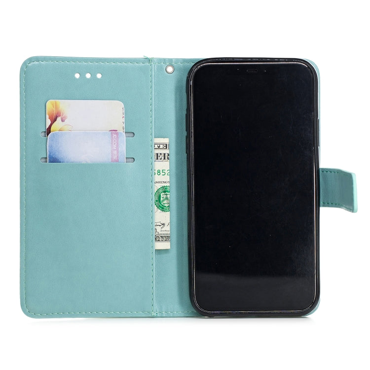 For iPhone XR Plum Blossom Pattern Diamond Encrusted Leather Case  with Holder & Card Slots