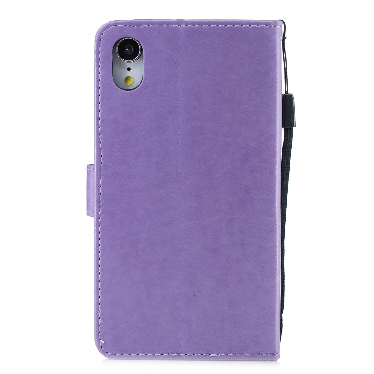 For iPhone XR Plum Blossom Pattern Diamond Encrusted Leather Case  with Holder & Card Slots
