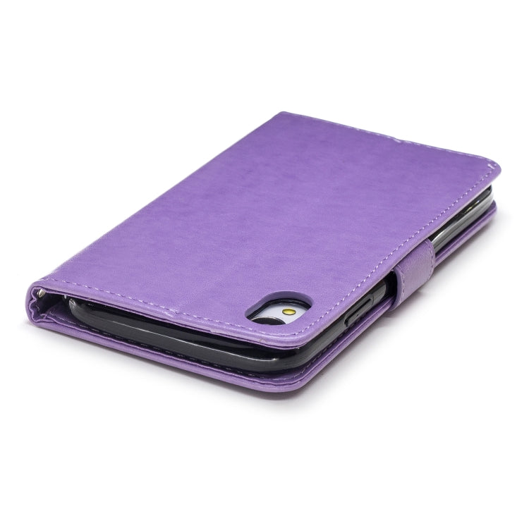 For iPhone XR Plum Blossom Pattern Diamond Encrusted Leather Case  with Holder & Card Slots