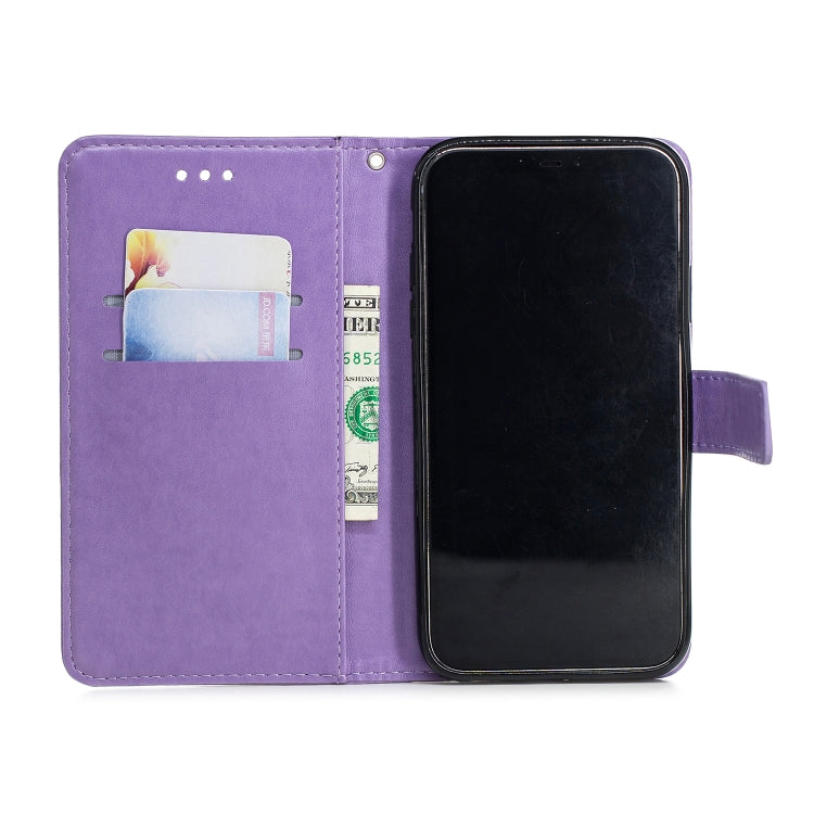 For iPhone XR Plum Blossom Pattern Diamond Encrusted Leather Case  with Holder & Card Slots