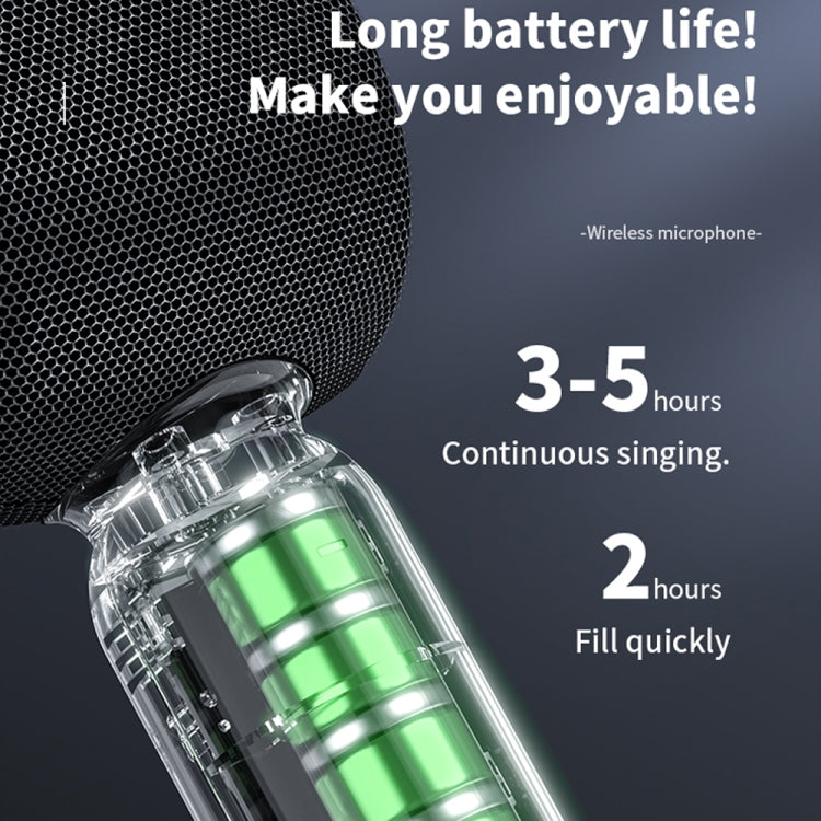 JY57 TWS Wireless Karaoke Microphone Bluetooth Handheld Portable Speaker Home KTV Player with LED Lights