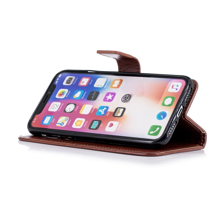 For iPhone X Plum Blossom Pattern Diamond Encrusted Leather Case with Holder & Card Slots