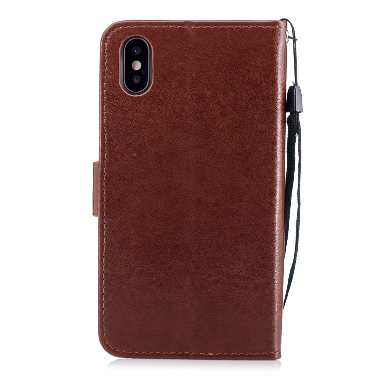 For iPhone XS Max Plum Blossom Pattern Diamond Encrusted Leather Case with Holder & Card Slots
