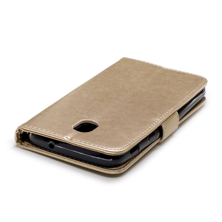 Plum Blossom Pattern Diamond Encrusted Leather Case for Galaxy J3 (2018)  , with Holder & Card Slots