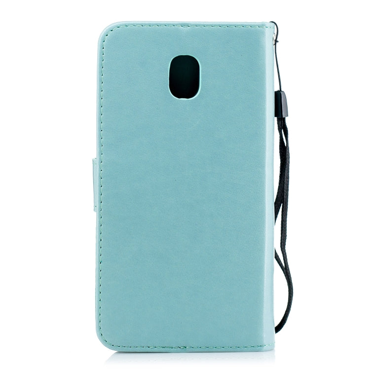Plum Blossom Pattern Diamond Encrusted Leather Case for Galaxy J3 (2018)  , with Holder & Card Slots