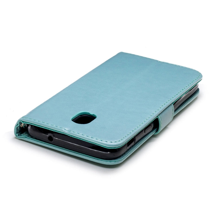 Plum Blossom Pattern Diamond Encrusted Leather Case for Galaxy J3 (2018)  , with Holder & Card Slots