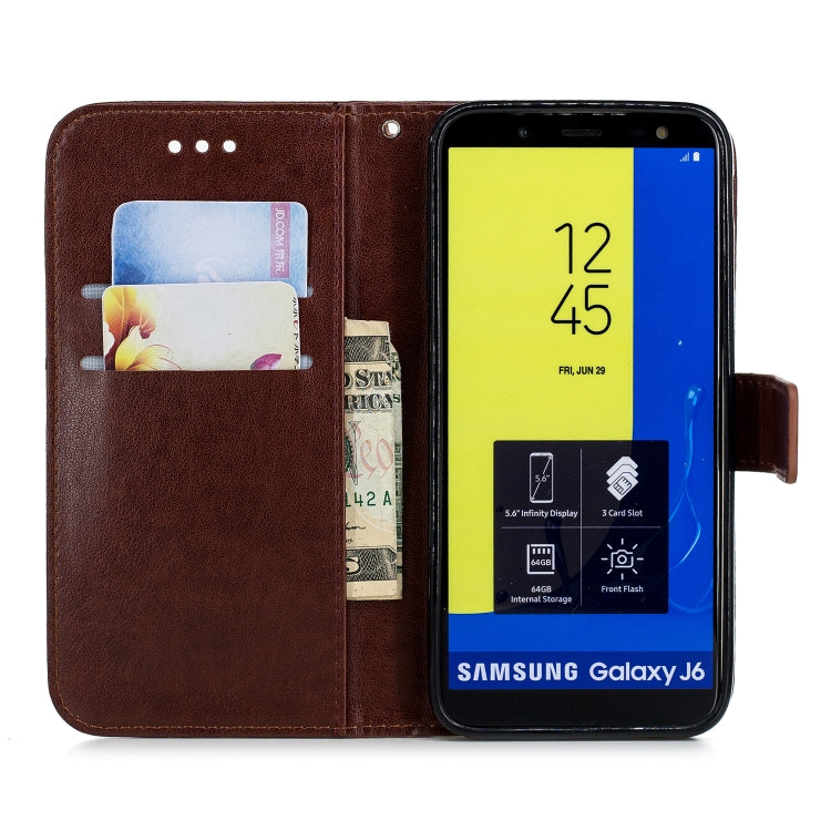 Plum Blossom Pattern Diamond Encrusted Leather Case for Samsung Galaxy J6 (2018) , with Holder & Card Slots