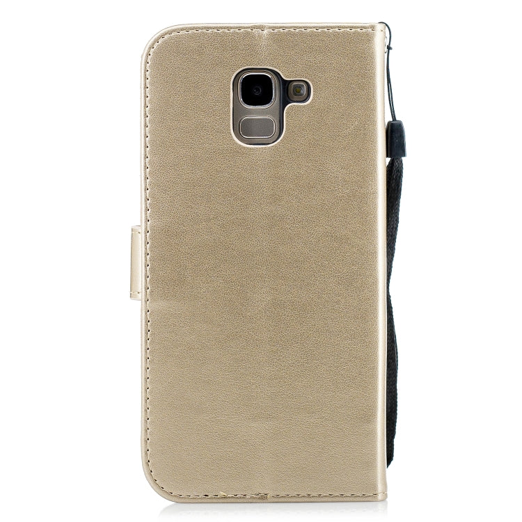 Plum Blossom Pattern Diamond Encrusted Leather Case for Samsung Galaxy J6 (2018) , with Holder & Card Slots