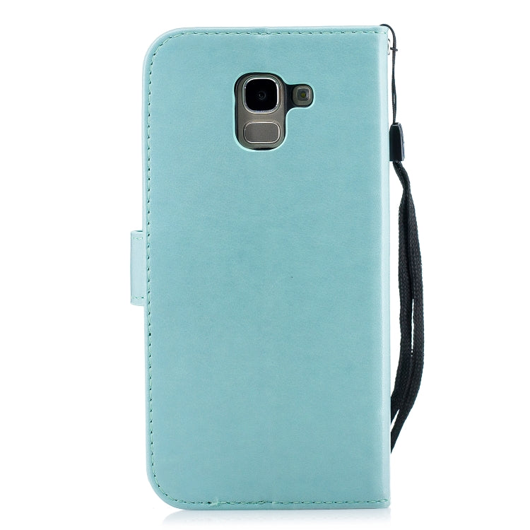 Plum Blossom Pattern Diamond Encrusted Leather Case for Samsung Galaxy J6 (2018) , with Holder & Card Slots