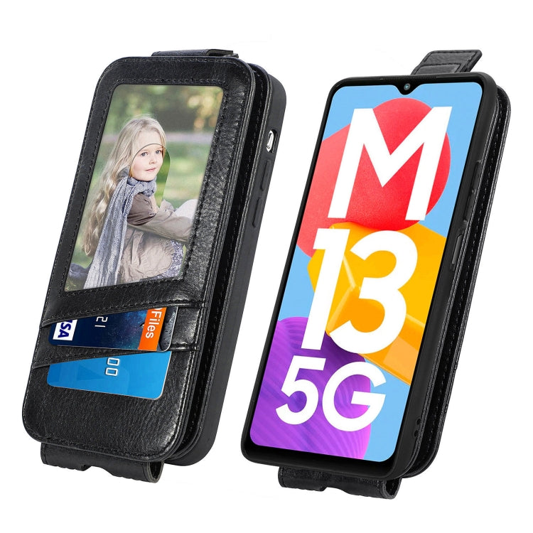 For Samsung Galaxy M13 5G Zipper Wallet Vertical Flip Leather Phone Case