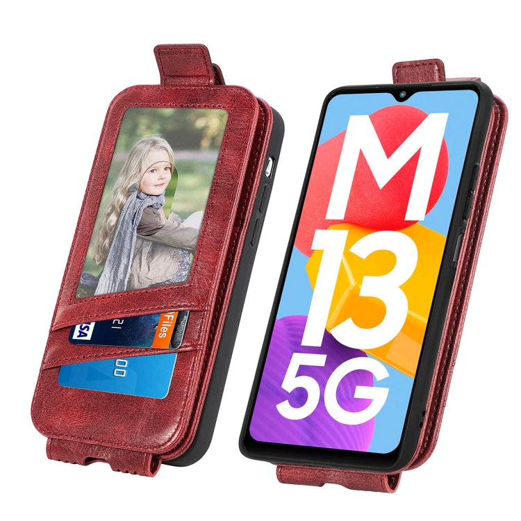 For Samsung Galaxy M13 5G Zipper Wallet Vertical Flip Leather Phone Case