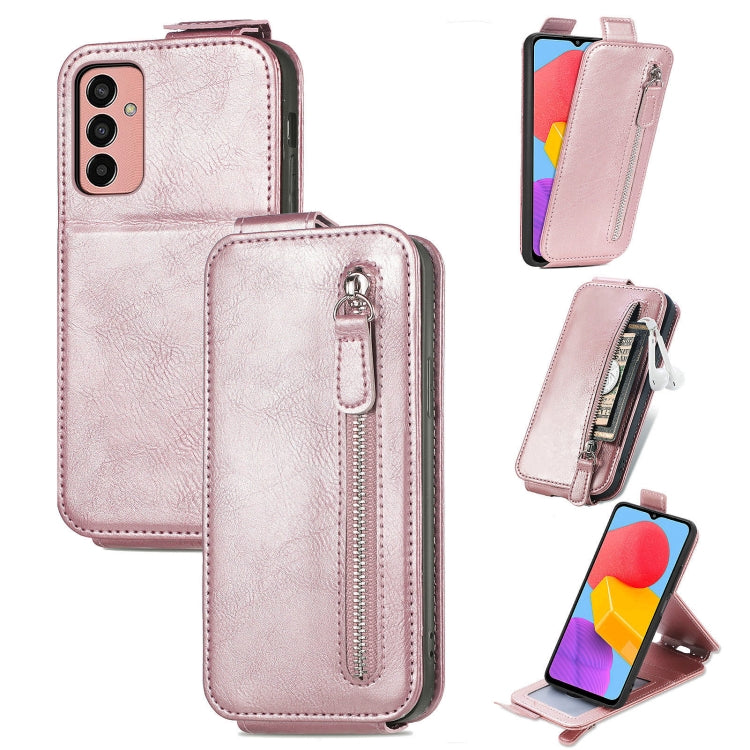 For Samsung Galaxy M13 4G Zipper Wallet Vertical Flip Leather Phone Case