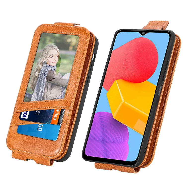 For Samsung Galaxy M13 4G Zipper Wallet Vertical Flip Leather Phone Case