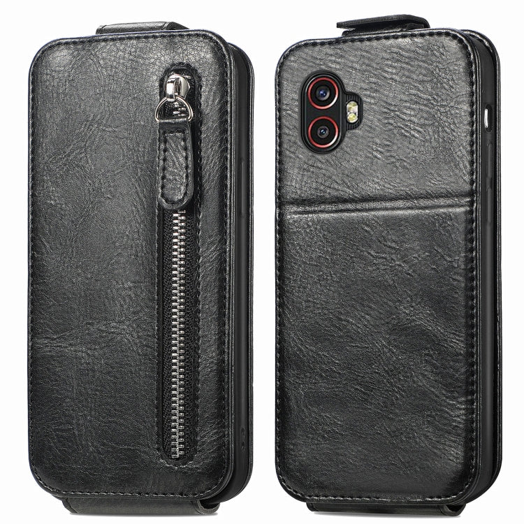 For Samsung Galaxy Xcover6 Pro Zipper Wallet Vertical Flip Leather Phone Case