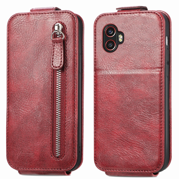 For Samsung Galaxy Xcover6 Pro Zipper Wallet Vertical Flip Leather Phone Case