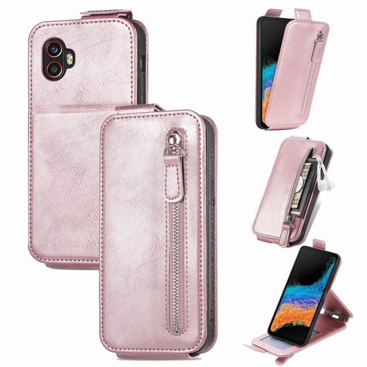 For Samsung Galaxy Xcover6 Pro Zipper Wallet Vertical Flip Leather Phone Case
