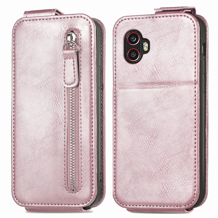 For Samsung Galaxy Xcover6 Pro Zipper Wallet Vertical Flip Leather Phone Case