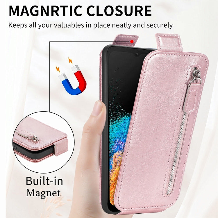 For Samsung Galaxy Xcover6 Pro Zipper Wallet Vertical Flip Leather Phone Case