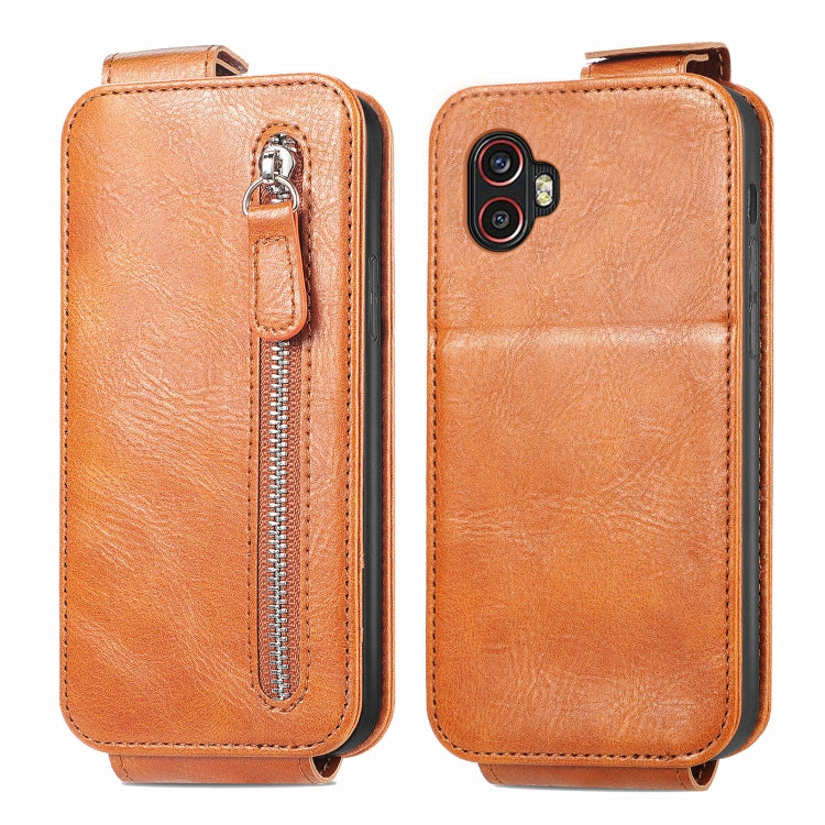 For Samsung Galaxy Xcover6 Pro Zipper Wallet Vertical Flip Leather Phone Case