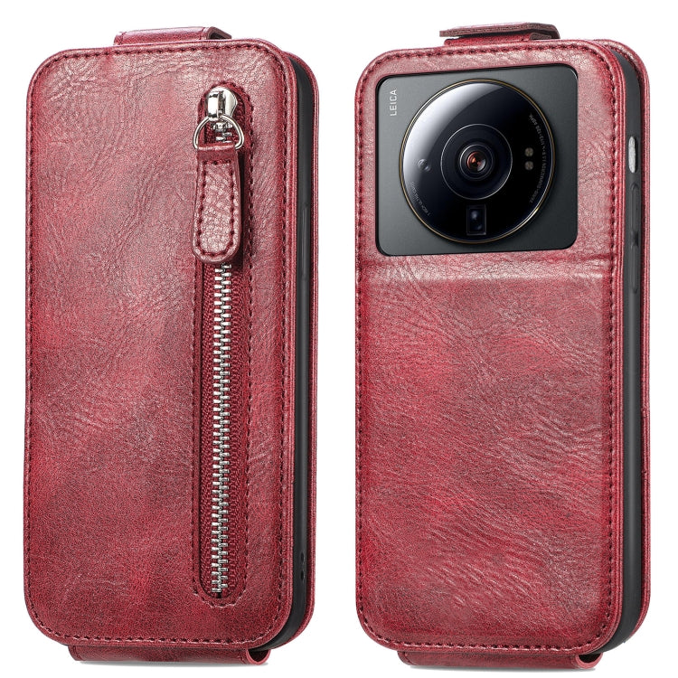 For Xiaomi 12S Ultra Zipper Wallet Vertical Flip Leather Phone Case