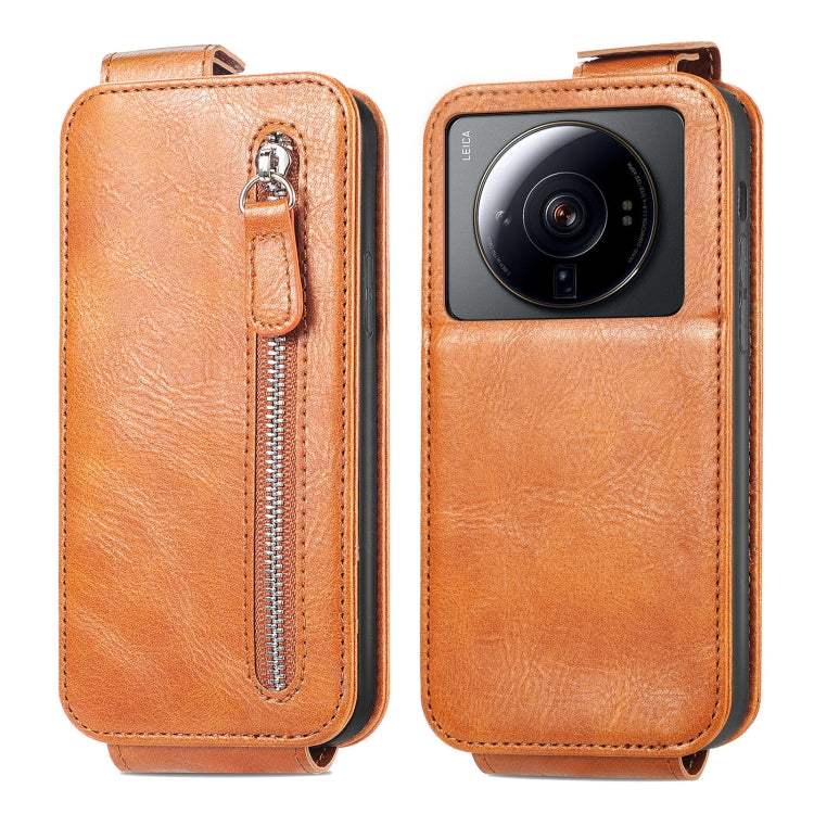 For Xiaomi 12S Ultra Zipper Wallet Vertical Flip Leather Phone Case