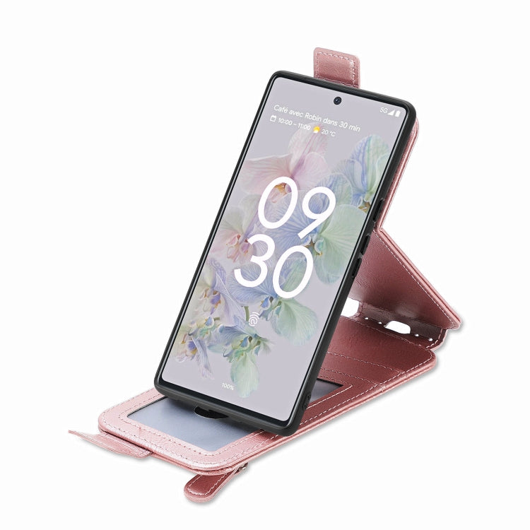 For Google Pixel 6a Zipper Wallet Vertical Flip Leather Phone Case