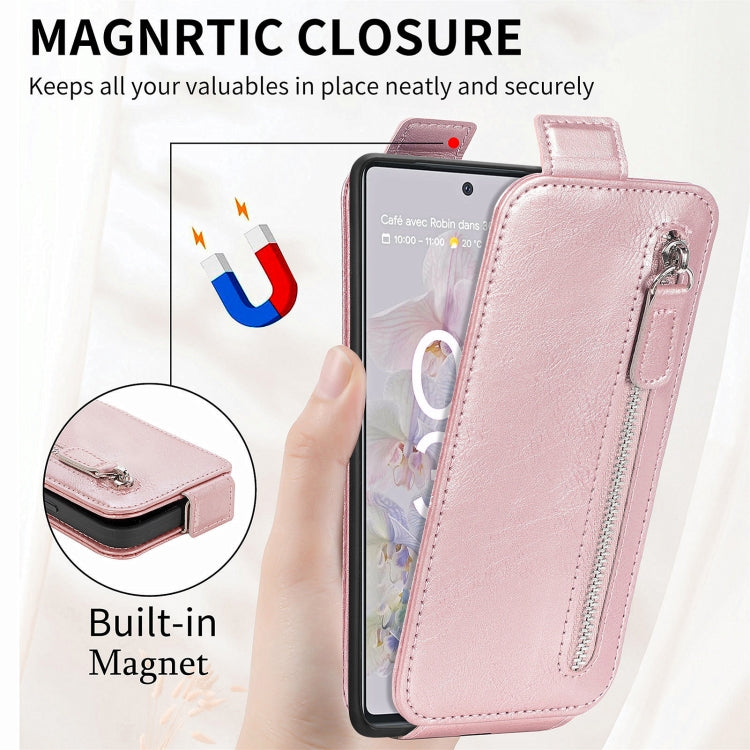 For Google Pixel 6a Zipper Wallet Vertical Flip Leather Phone Case