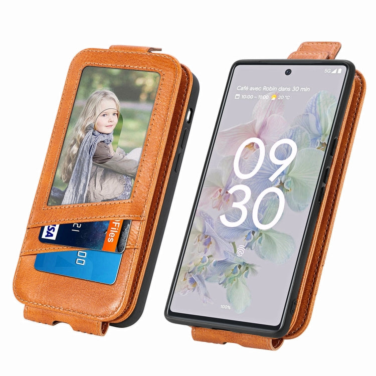 For Google Pixel 6a Zipper Wallet Vertical Flip Leather Phone Case