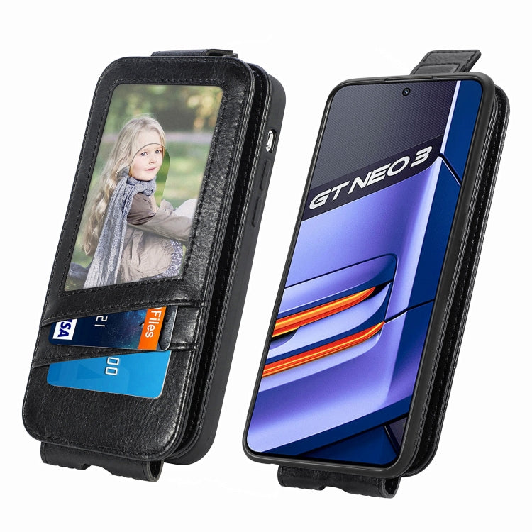For Realme GT Neo 3 Zipper Wallet Vertical Flip Leather Phone Case
