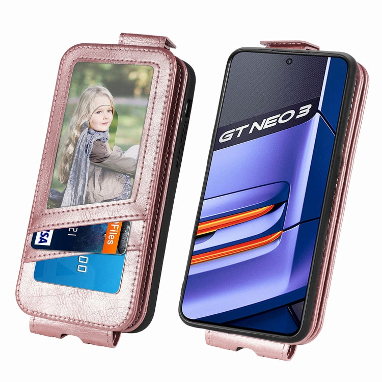 For Realme GT Neo 3 Zipper Wallet Vertical Flip Leather Phone Case