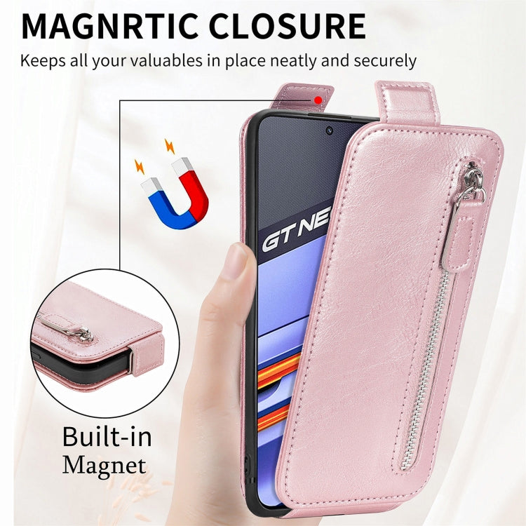 For Realme GT Neo 3 Zipper Wallet Vertical Flip Leather Phone Case