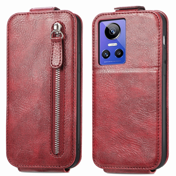 For Realme GT Neo 3 Zipper Wallet Vertical Flip Leather Phone Case