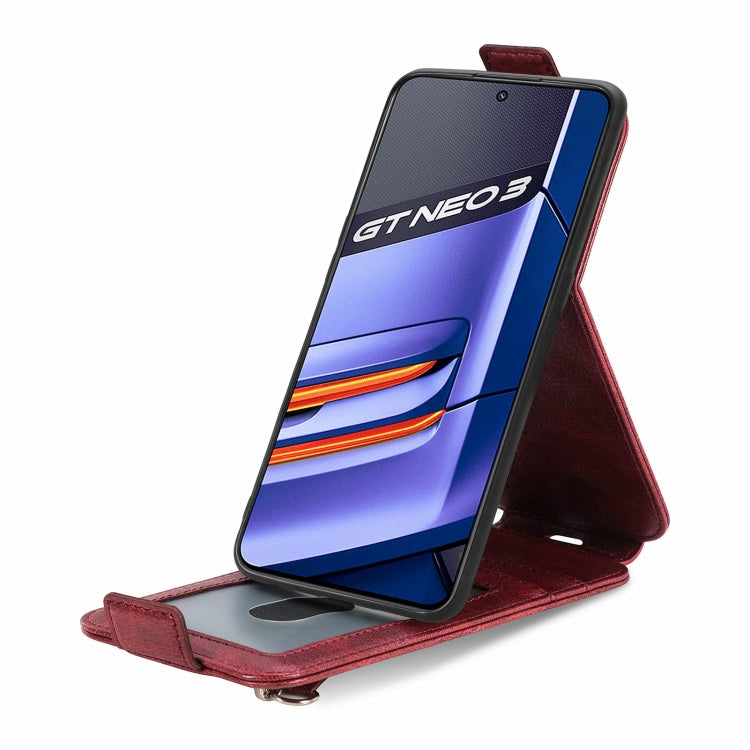 For Realme GT Neo 3 Zipper Wallet Vertical Flip Leather Phone Case