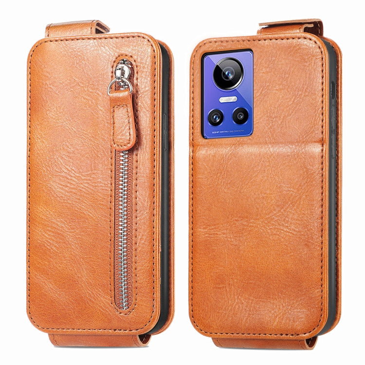 For Realme GT Neo 3 Zipper Wallet Vertical Flip Leather Phone Case