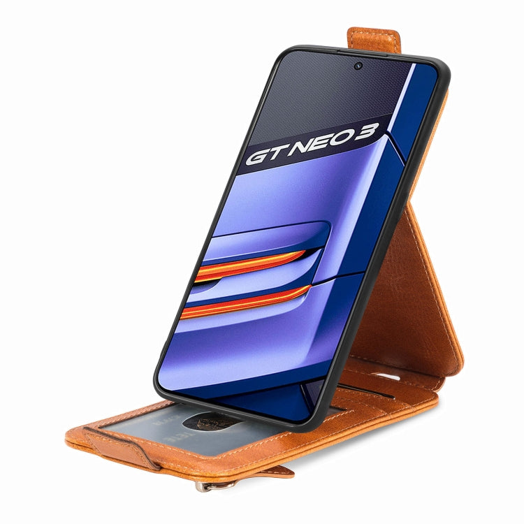 For Realme GT Neo 3 Zipper Wallet Vertical Flip Leather Phone Case