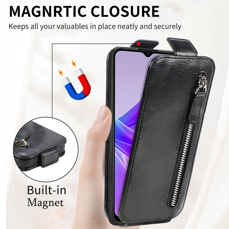 For OPPO  A77 Zipper Wallet Vertical Flip Leather Phone Case