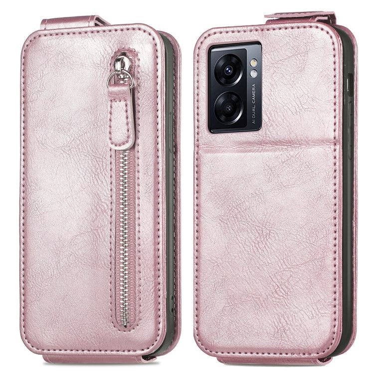 For OPPO  A77 Zipper Wallet Vertical Flip Leather Phone Case
