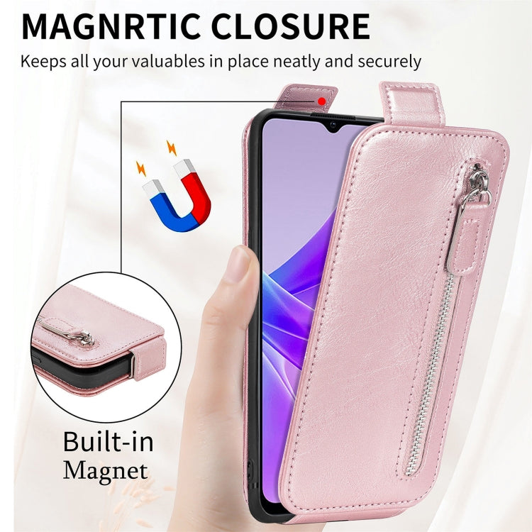 For OPPO  A77 Zipper Wallet Vertical Flip Leather Phone Case