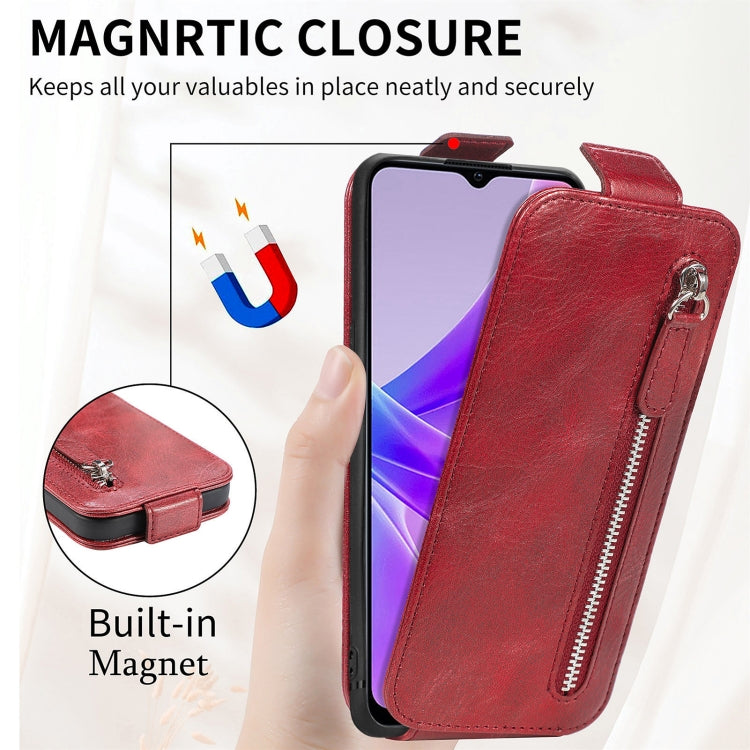For OPPO  A77 Zipper Wallet Vertical Flip Leather Phone Case