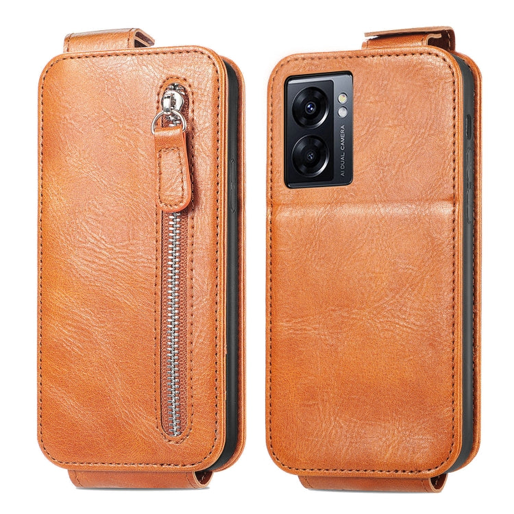 For OPPO  A77 Zipper Wallet Vertical Flip Leather Phone Case
