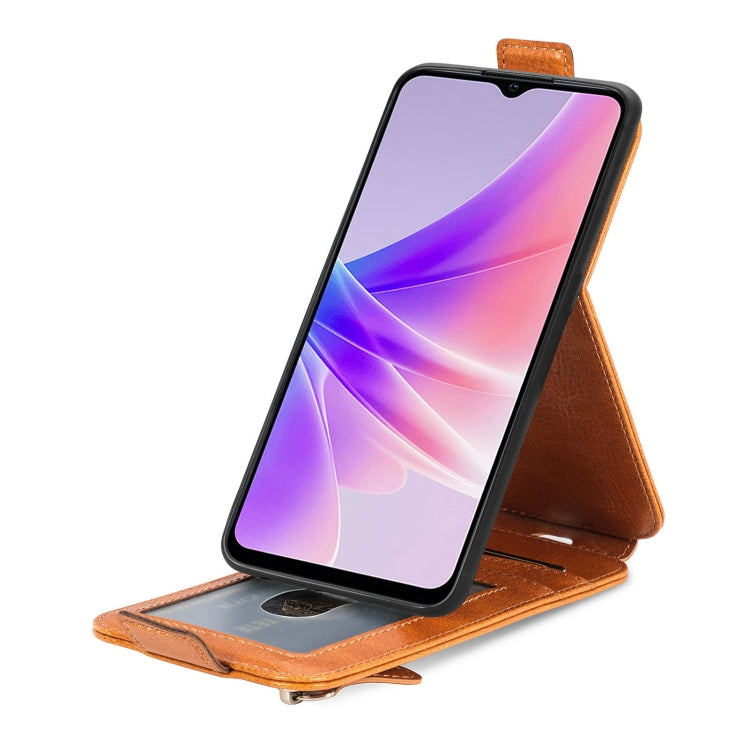 For OPPO  A77 Zipper Wallet Vertical Flip Leather Phone Case