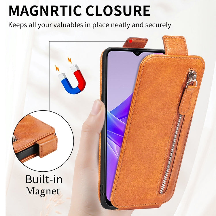 For OPPO  A77 Zipper Wallet Vertical Flip Leather Phone Case