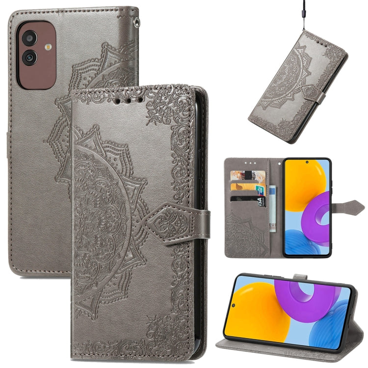 For Samsung Galaxy M13 5G Mandala Flower Embossed Leather Phone Case