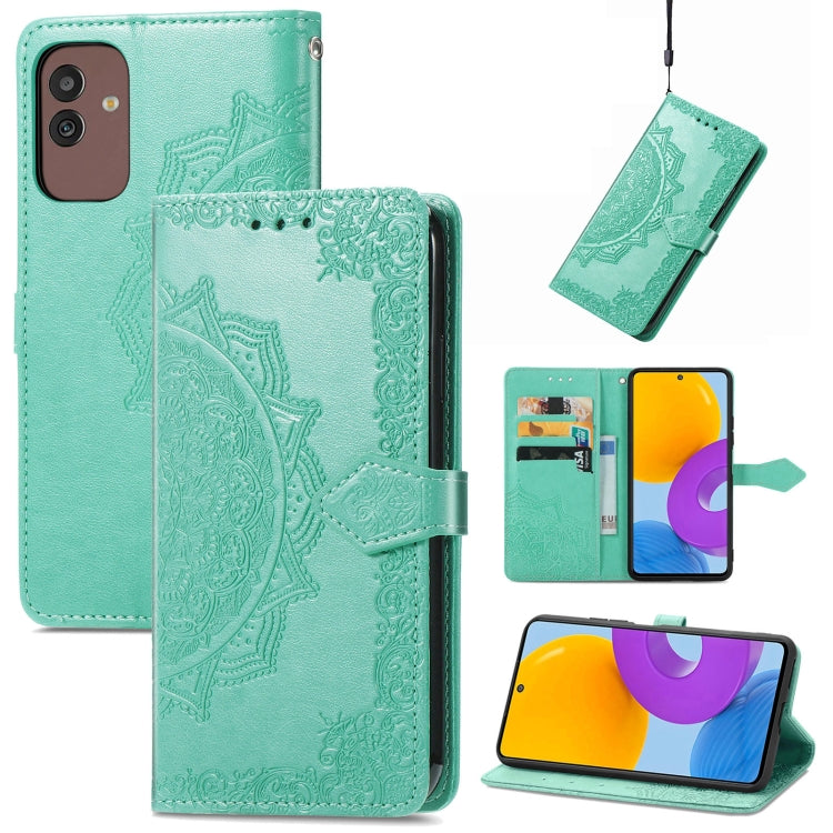For Samsung Galaxy M13 5G Mandala Flower Embossed Leather Phone Case